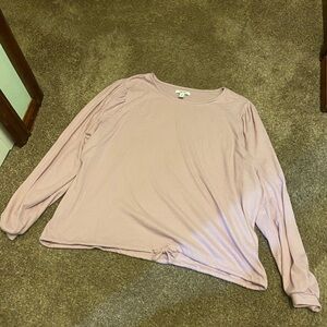 Pink Ribbed Knit Top Nine West